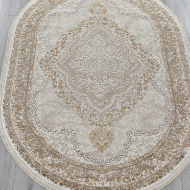 Ковер 27226A - BEIGE / BEIGE - Овал - коллекция MOSSO