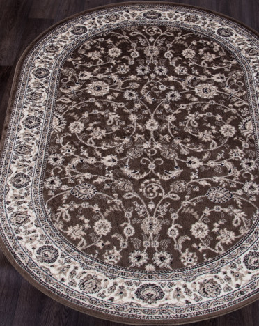 Ковер российский d251 Valencia Delux (Хит-сет, коричневый) овальный