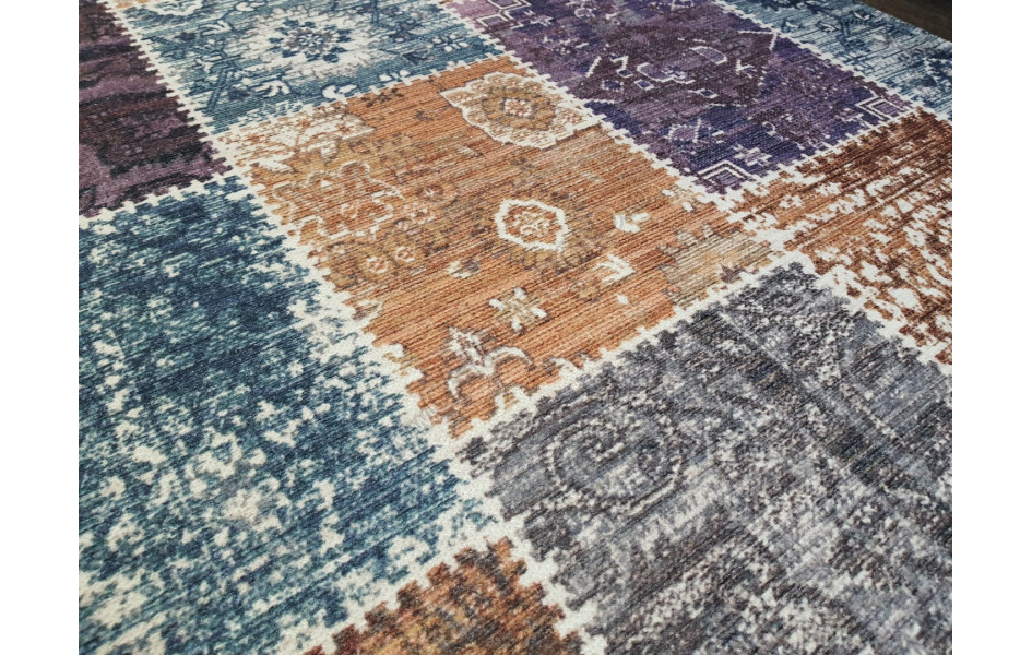 Безворсовый ковер лофт дизайн BANCO P1012 MULTI-MULTI