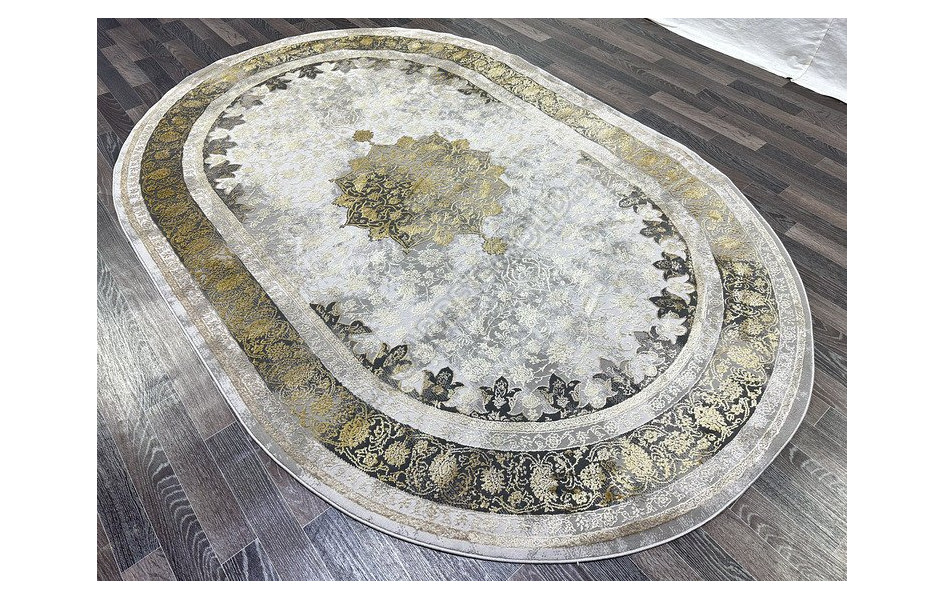 Ковер турецкий Lisa AA610A_IVORY MUSTARD овал