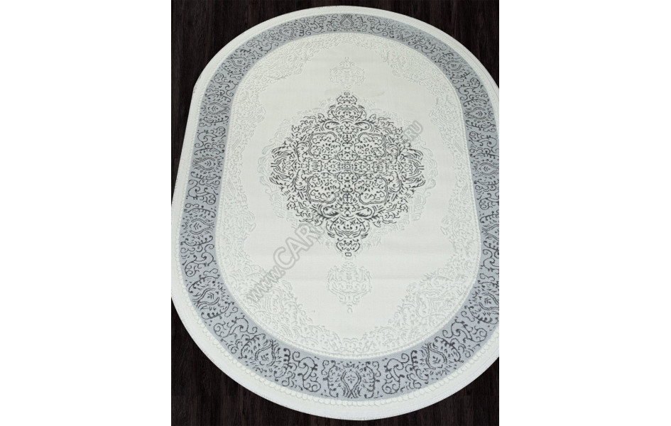 Ковер 00759B - CREAM HB / GREY FDY - Овал - коллекция SAHARA