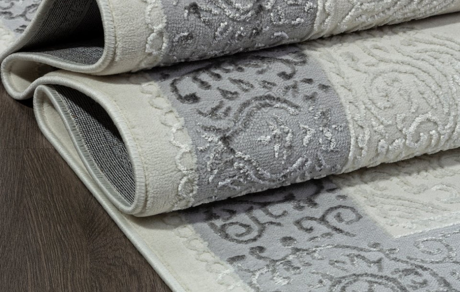 Ковер 00759B - CREAM HB / GREY FDY - Прямоугольник - коллекция SAHARA