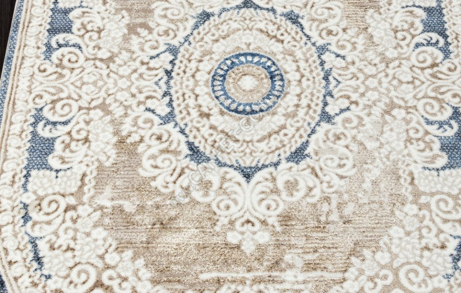 Ковер O1701 - 630 CREAM / BLUE - Овал - коллекция ANTEP