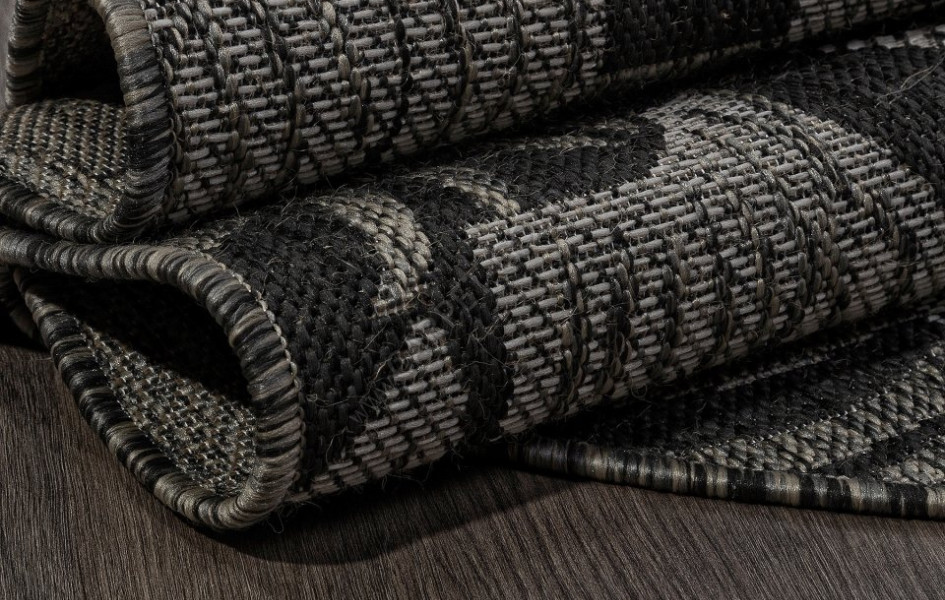 Ковер S132 - BLACK-GRAY - Овал - коллекция KAIR