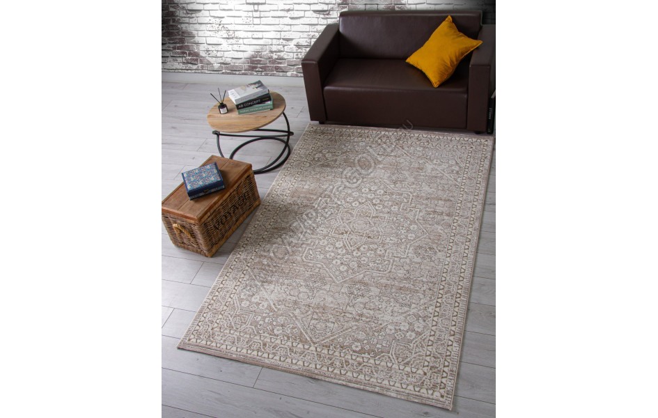 Ковер 04293A - BEIGE FDY / CREAM HB - Прямоугольник - коллекция NOVA